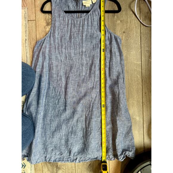 Cynthia Rowley Blue 100% Linen Sleeveless Swing Dress Casual Summer - Picture 10 of 10